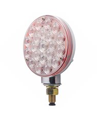 (CARD) 21 RED LED SINGLE FACE TURN SIGNAL LIGHT - CLEAR LENS