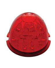 (CARD) 17 RED LED ROUND WATERMELON CAB LIGHT - RED LENS