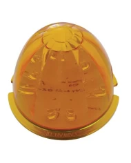 (CARD) 17 AMBER LED ROUND WATERMELON CAB LIGHT - AMBER LENS