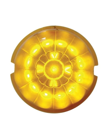 (CARD) 17 AMBER LED ROUND WATERMELON CAB LIGHT - AMBER LENS (CARD) 17 AMBER LED ROUND WATERMELON CAB LIGHT - AMBER LENS