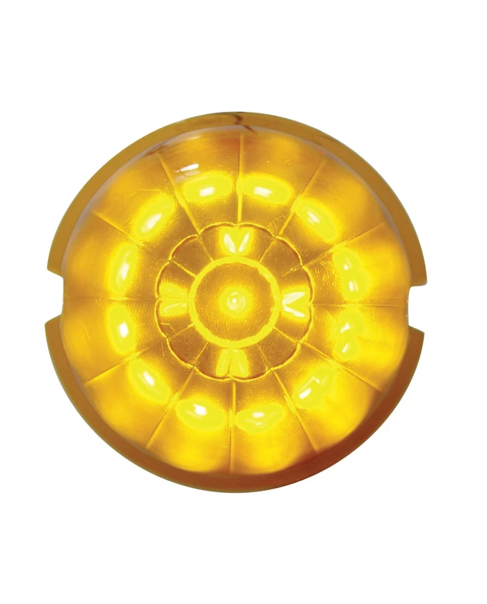 (CARD) 17 AMBER LED ROUND WATERMELON CAB LIGHT - AMBER LENS (CARD) 17 AMBER LED ROUND WATERMELON CAB LIGHT - AMBER LENS