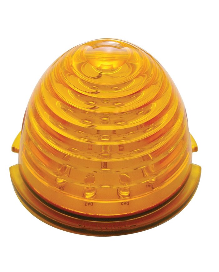 (CARD) 17 AMBER LED ROUND BEEHIVE CAB LIGHT - AMBER LENS