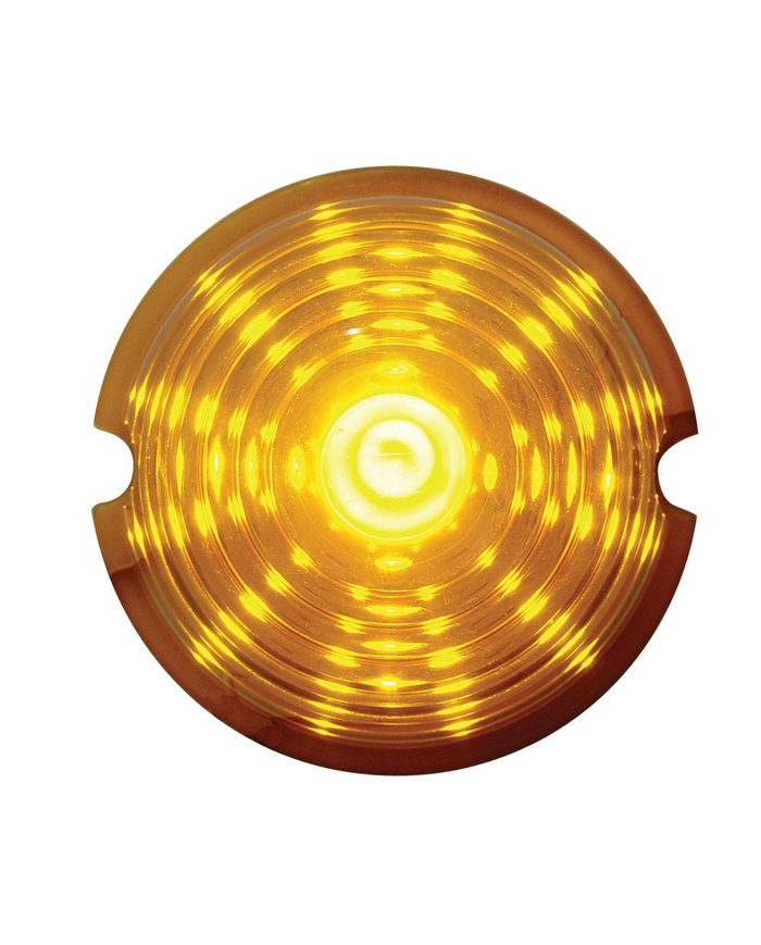 (CARD) 17 AMBER LED ROUND BEEHIVE CAB LIGHT - AMBER LENS