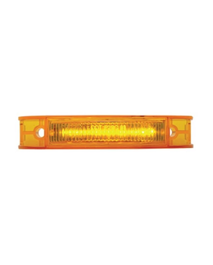 (CARD) 7 AMBER LED THIN CURVED CLEARANCE/MARKER LIGHT - AMBER LENS