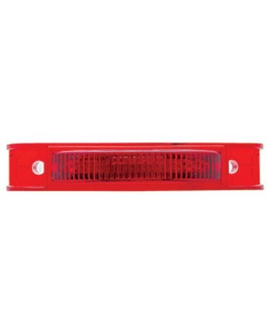 (CARD) 7 RED LED THIN CURVED CLEARANCE/MARKER LIGHT - RED LENS (CARD) 7 RED LED THIN CURVED CLEARANCE/MARKER LIGHT - RED LENS