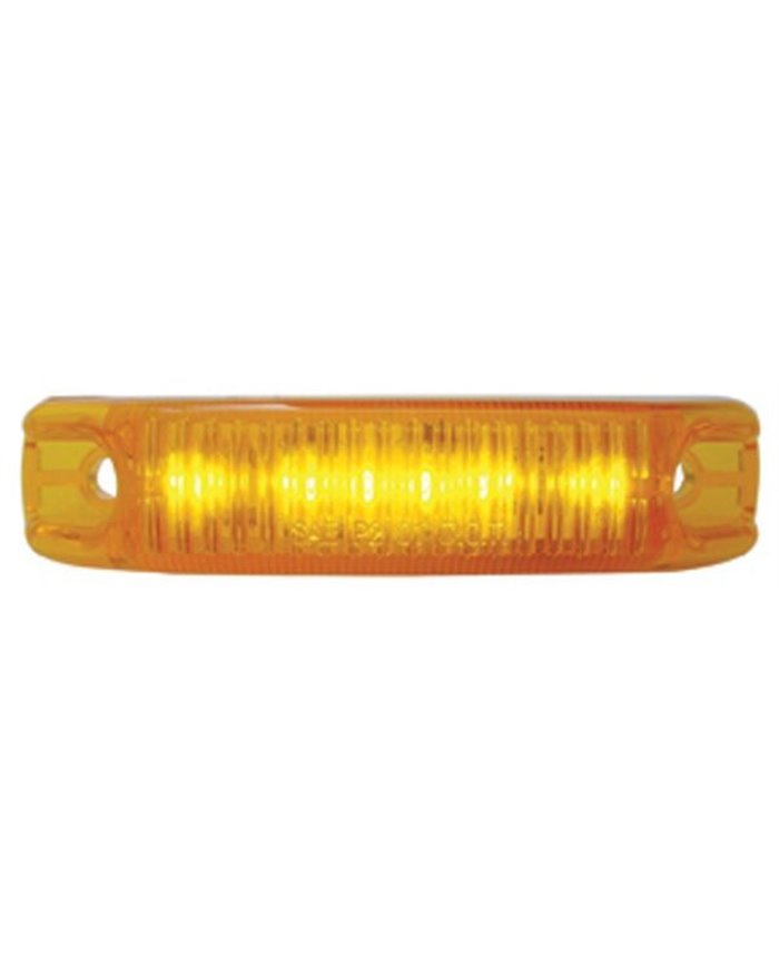 (CARD) 6 AMBER LED STREAMLINE DESIGN CLEARANCE/MARKER LIGHT - AMBER LENS