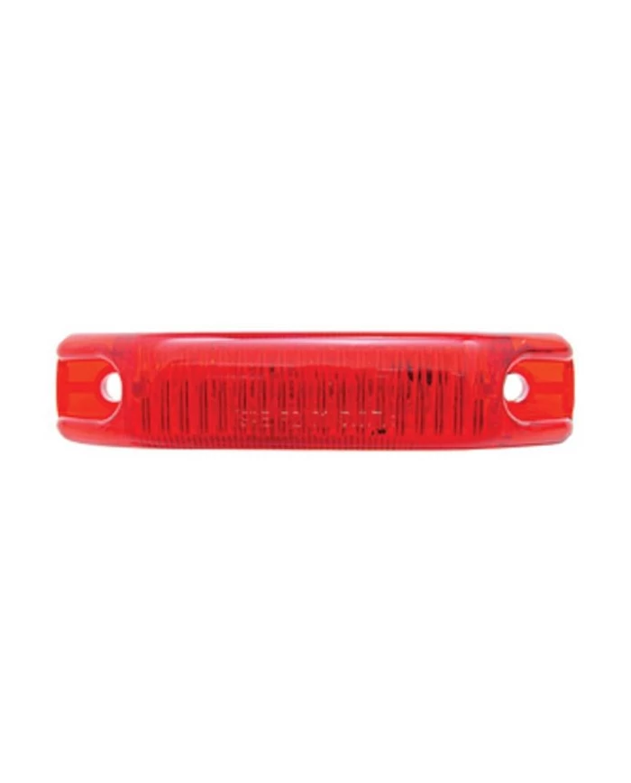 (CARD) 6 RED LED STREAMLINE DESIGN CLEARANCE/MARKER LIGHT - RED LENS