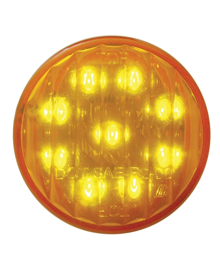 (CARD) 9 AMBER LED 2" FLAT CLEARANCE/MARKER LIGHT - AMBER LENS **NO OTHER DISCOUNTS APPLICABLE**