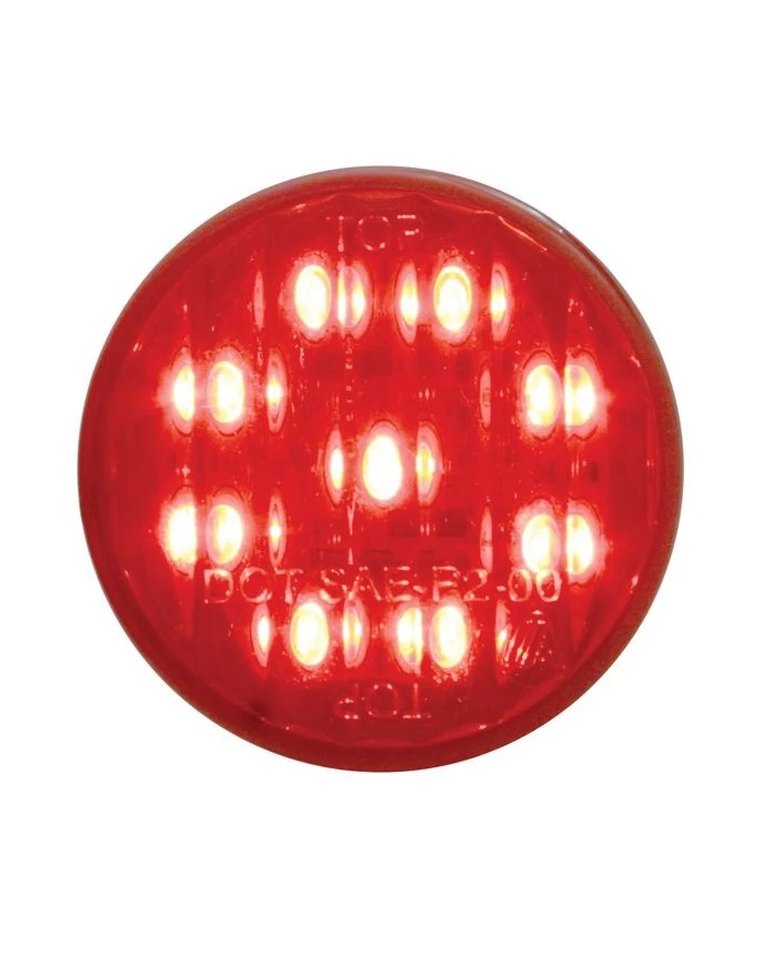 (CARD) 9 RED LED 2" FLAT CLEARANCE/MARKER LIGHT - RED LENS **NO OTHER DISCOUNTS APPLICABLE**