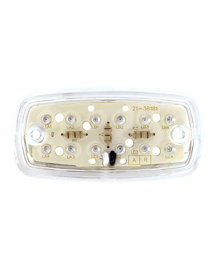 (BULK) 12 AMBER LED TIGER EYE LIGHT BASE ONLY - CLEAR LENS