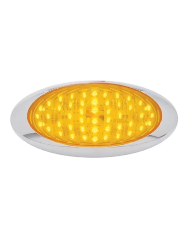 (CARD) 48 AMBER LED "PHANTOM III" P/T/C LIGHT W/ CHROME RIM - AMBER LENS (CARD) 48 AMBER LED "PHANTOM III" P/T/C LIGHT W/ CHROME RIM - AMBER LENS