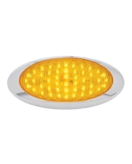 (CARD) 48 AMBER LED "PHANTOM III" P/T/C LIGHT W/ CHROME RIM - AMBER LENS