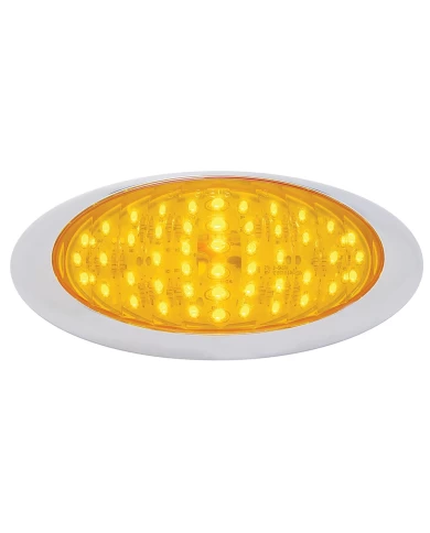 (CARD) 48 AMBER LED "PHANTOM III" P/T/C LIGHT W/ CHROME RIM - AMBER LENS (CARD) 48 AMBER LED "PHANTOM III" P/T/C LIGHT W/ CHROME RIM - AMBER LENS