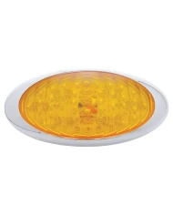 (BULK) 48 AMBER LED "PHANTOM III" P/T/C LIGHT W/ CHROME RIM - AMBER LENS