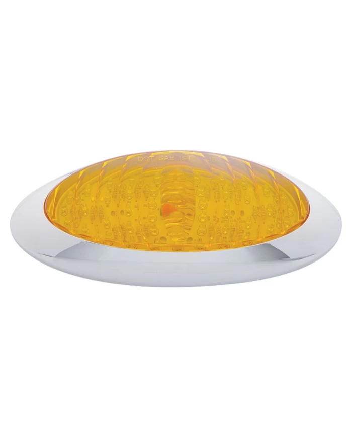 (BULK) 48 AMBER LED "PHANTOM III" P/T/C LIGHT W/ CHROME RIM - AMBER LENS