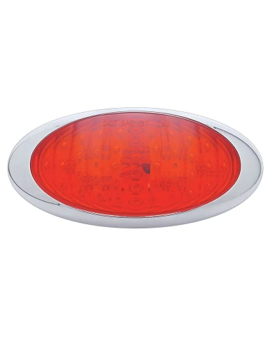 (CARD) 48 RED LED "PHANTOM III" S/T/T LIGHT W/ CHROME RIM - RED LENS (CARD) 48 RED LED "PHANTOM III" S/T/T LIGHT W/ CHROME RIM - RED LENS