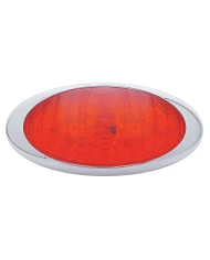 (CARD) 48 RED LED "PHANTOM III" S/T/T LIGHT W/ CHROME RIM - RED LENS