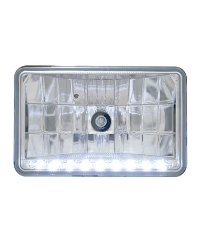 UP31368-4" X 6" Crystal Headlight With 9 White LED Position Light - Low Beam
