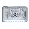 UP31368-4" X 6" Crystal Headlight With 9 White LED Position Light - Low Beam