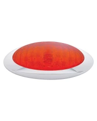 (CARD) 48 RED LED "PHANTOM III" S/T/T LIGHT W/ CHROME RIM - RED LENS