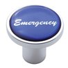 UP23237-Aluminum Screw-On Air Valve Knob With Glossy Emergency Script Sticker - Blue Sticker