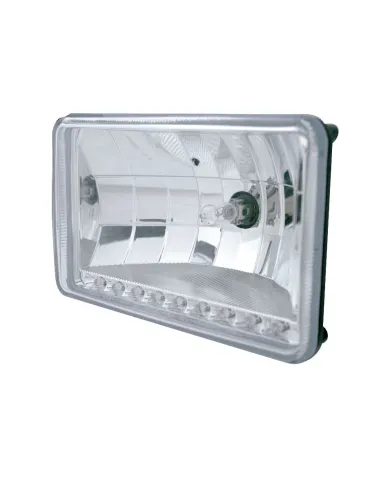 UP31368-4" X 6" Crystal Headlight With 9 White LED Position Light - Low Beam