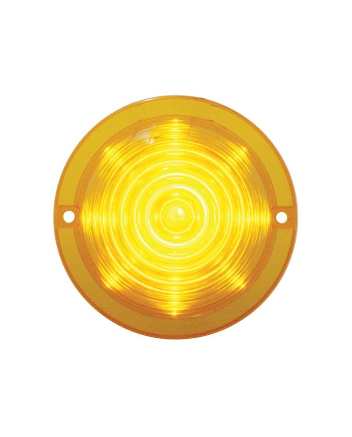 (BULK) 13 AMBER LED ROUND BEEHIVE/TRUCK-LIGHT CAB LIGHT - AMBER LENS