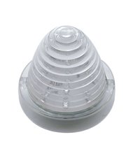 (CARD) 13 AMBER LED ROUND BEEHIVE/TRUCK-LIGHT CAB LIGHT - CLEAR LENS