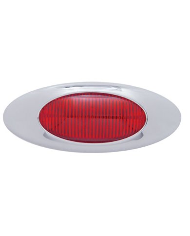 (CARD) 16 RED LED "PHANTOM I" CLEARANCE/MARKER LIGHT W/ CHROME PLASTIC BEZEL - RED LENS (CARD) 16 RED LED "PHANTOM I" CLEARANCE/MARKER LIGHT W/ CHROME PLASTIC BEZEL - RED LENS