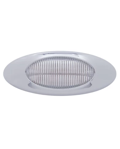 (CARD) 16 AMBER LED "PHANTOM I" CLEARANCE/MARKER LIGHT W/ CHROME PLASTIC BEZEL - CLEAR LENS (CARD) 16 AMBER LED "PHANTOM I" CLEARANCE/MARKER LIGHT W/ CHROME PLASTIC BEZEL - CLEAR LENS