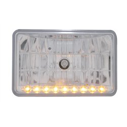 UP31374-4" X 6" Crystal Headlight With 9 Amber LED Position Light - High Beam