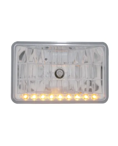 UP31374-4" X 6" Crystal Headlight With 9 Amber LED Position Light - High Beam