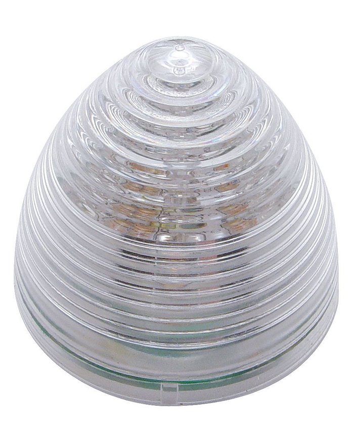 (CARD) 9 RED LED 2" BEEHIVE MARKER LIGHT - CLEAR LENS