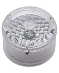 *CLOSEOUT* (CARD) 1 RED LED 2" FLAT CRYSTAL CLEARANCE/MARKER LIGHT - CLEAR LENS