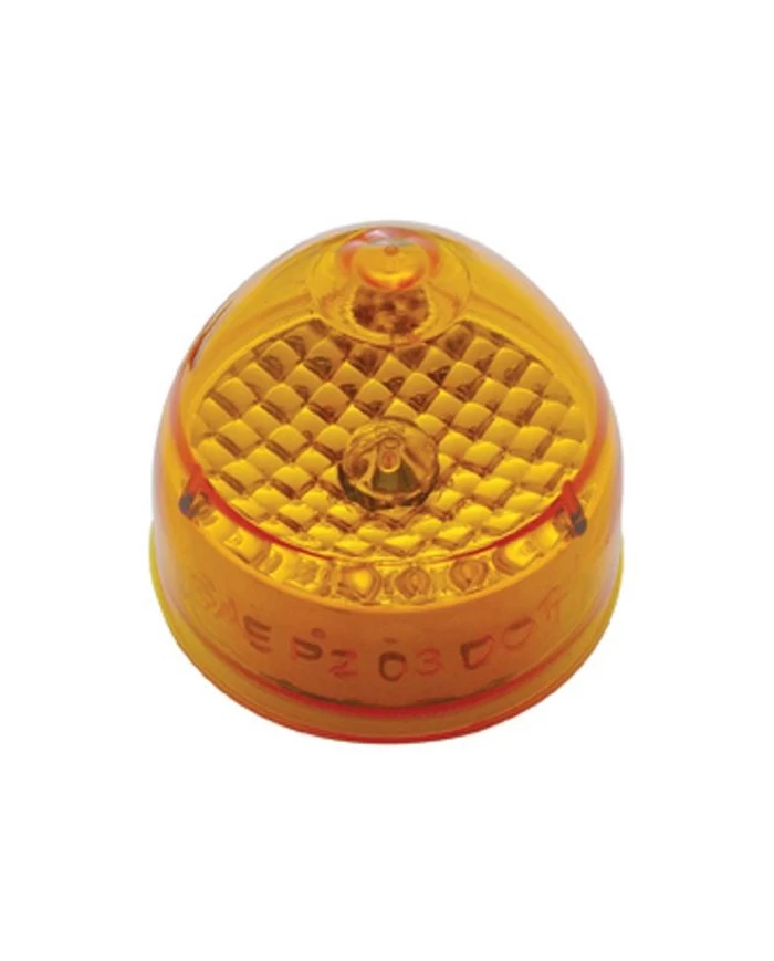 *CLOSEOUT* (CARD) 1 AMBER LED 2" BEEHIVE CRYSTAL CLEARANCE/MARKER LIGHT - AMBER LENS