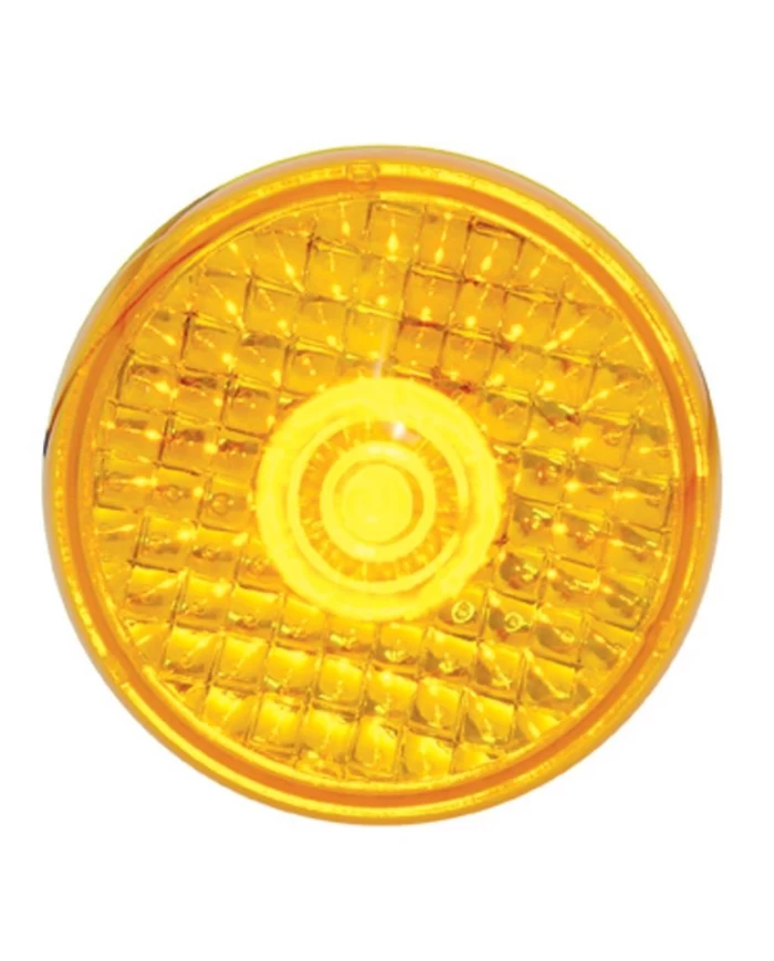*CLOSEOUT* (CARD) 1 AMBER LED 2" BEEHIVE CRYSTAL CLEARANCE/MARKER LIGHT - AMBER LENS