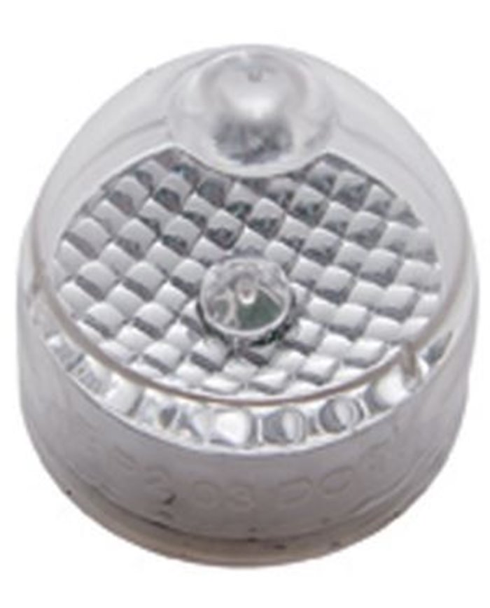 *CLOSEOUT* (CARD) 1 AMBER LED 2" BEEHIVE CRYSTAL CLEARANCE/MARKER LIGHT - CLEAR LENS