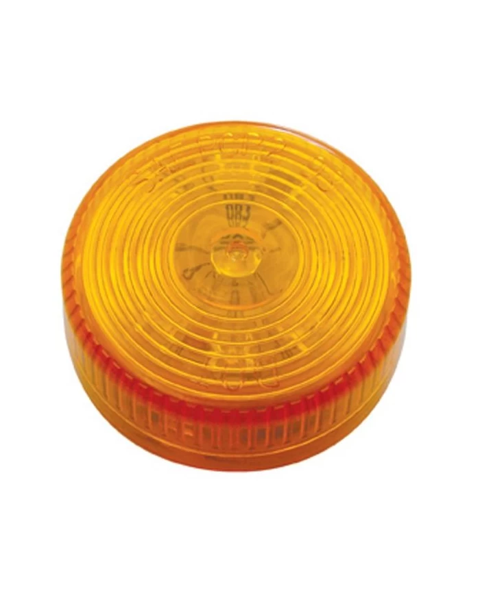 (CARD) 9 AMBER LED 2" LOW PROFILE FLAT LIGHT - AMBER LENS