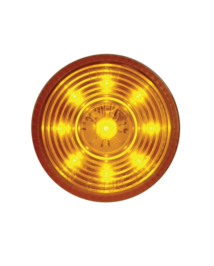 (CARD) 9 AMBER LED 2" LOW PROFILE FLAT LIGHT - AMBER LENS