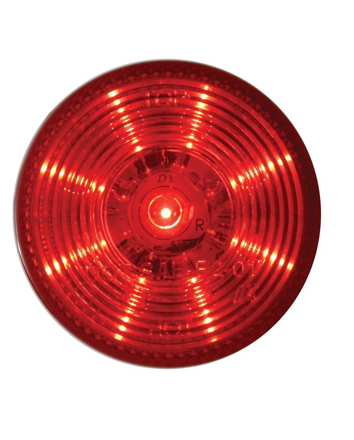 (CARD) 9 RED LED 2" LOW PROFILE FLAT LIGHT - RED LENS