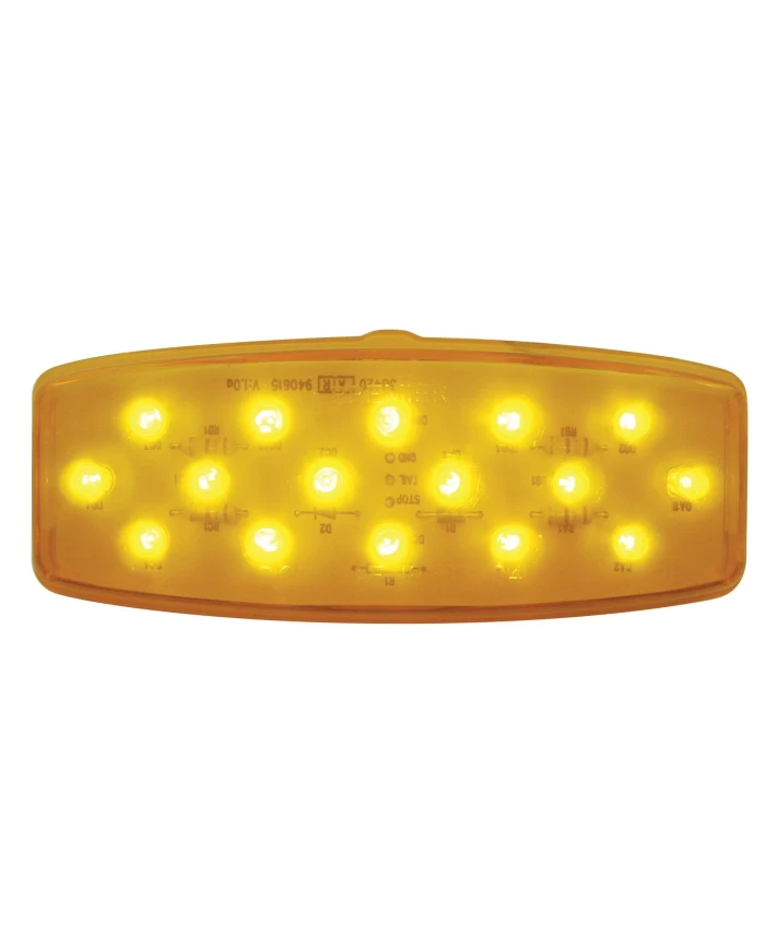 (CARD) 16 AMBER LED RETRO CLEARANCE/MARKER LIGHT - AMBER LENS