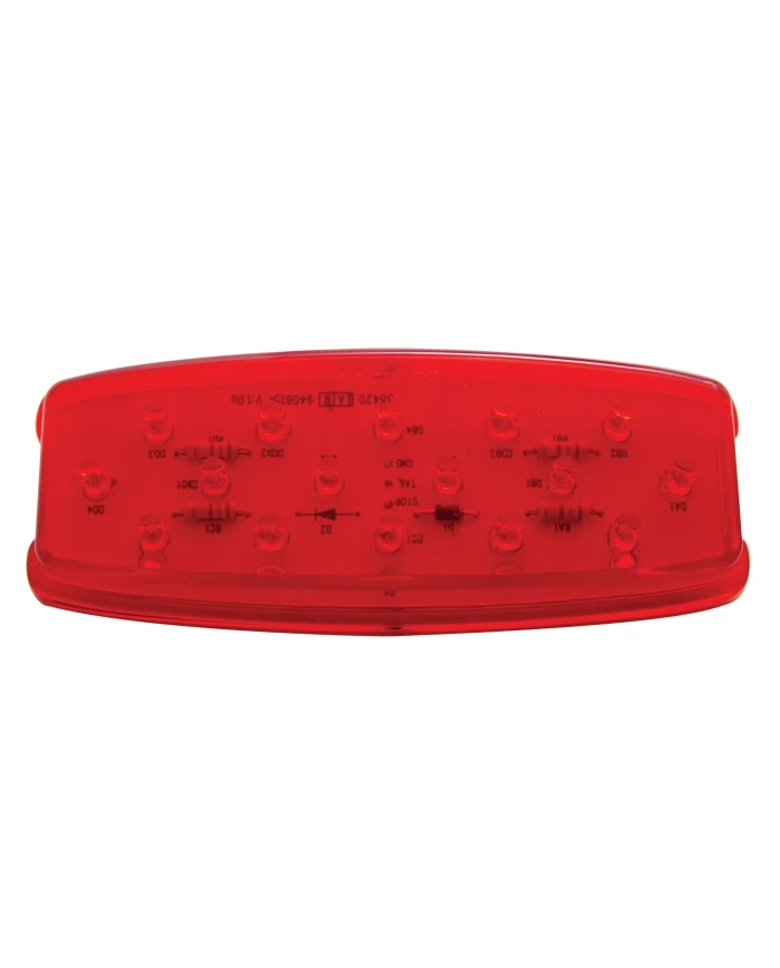 (CARD) 16 RED LED RETRO CLEARANCE/MARKER LIGHT - RED LENS