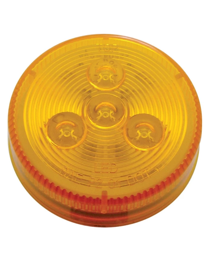 (CARD) 4 AMBER LED W/ 2" LOW PROFILE CLEARANCE/MARKER LIGHT - AMBER LENS