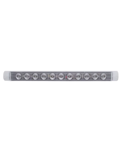 (CARD) 11 AMBER LED P/T/C LIGHT BAR - CLEAR LENS (CARD) 11 AMBER LED P/T/C LIGHT BAR - CLEAR LENS