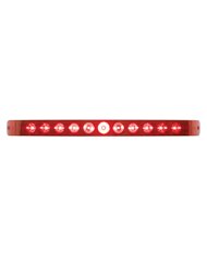 (CARD) 11 RED LED S/T/T LIGHT BAR - RED LENS