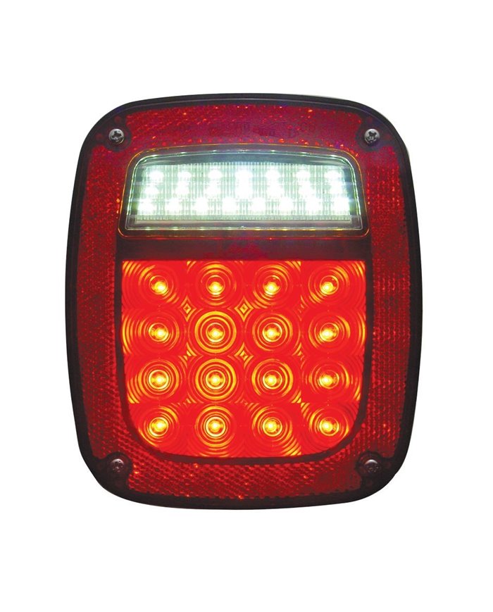 (CARD) 16 RED/22 WHITE LED UNIVERSAL COMBINATION LIGHT - NO LICENSE LIGHT