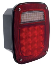 (CARD) 16 RED LED/22 + 4 WHITE LED UNIVERSAL COMBINATION LIGHT - W/ LICENSE LIGHT