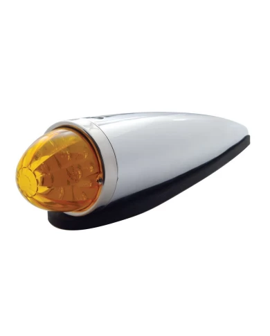 (BOX) CHROME 17 AMBER LED ROUND WATERMELON CAB LIGHT KIT - AMBER LENS (BOX) CHROME 17 AMBER LED ROUND WATERMELON CAB LIGHT KIT - AMBER LENS