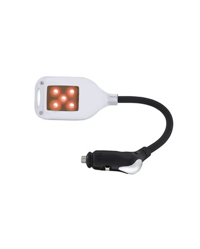 (CARD) CHROME PLASTIC 5 RED LED MAP LIGHT (CARD) CHROME PLASTIC 5 RED LED MAP LIGHT
