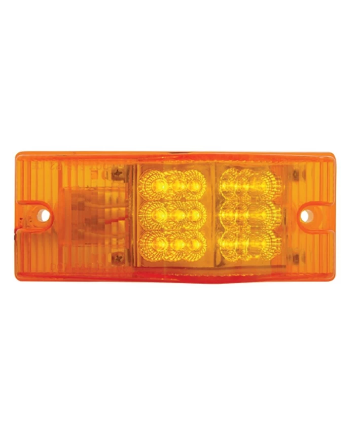(CARD) 18 AMBER LED FREIGHTLINER P/T/C LIGHT W/ REFLECTOR - AMBER LENS